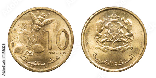 Wallpaper Mural Coin 10 centimes. Kingdom of Morocco. 2014 year Torontodigital.ca