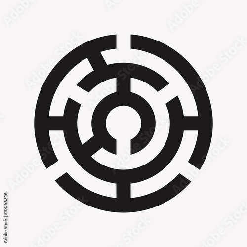 maze puzzle find a way round black on white 1