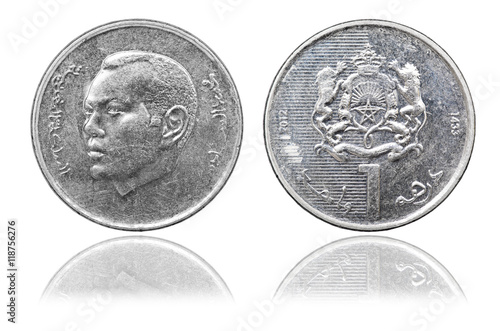 Coin 1 dirham. Profile of King Mohammed VI. Morocco. year 2012 photo