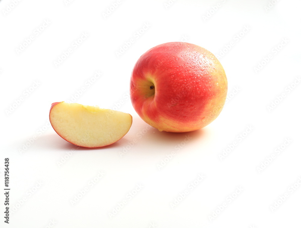 A apple on white background. A apple on white background.