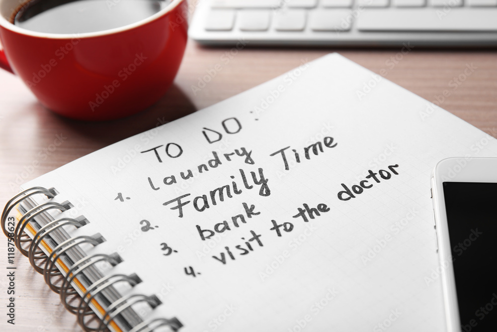 To do list. Family time concept To do list. Family time concept