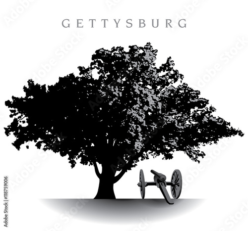 Spectacular ancient tree atop Devil’s Den on the Gettysburg Battlefield    photo