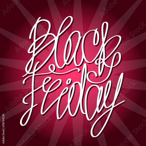 Black friday. Hand drawn calligraphy lettering. Total sale and discounts!
