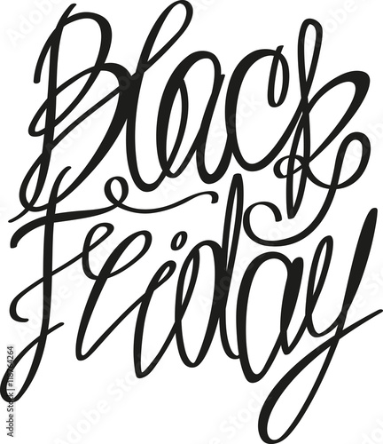 Black friday. Hand drawn calligraphy lettering. Total sale and discounts!