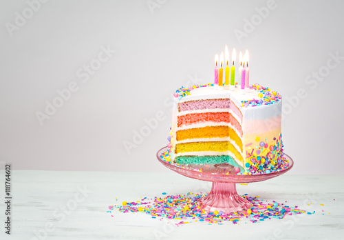 Colorful Birthday Cake with Sprinkles