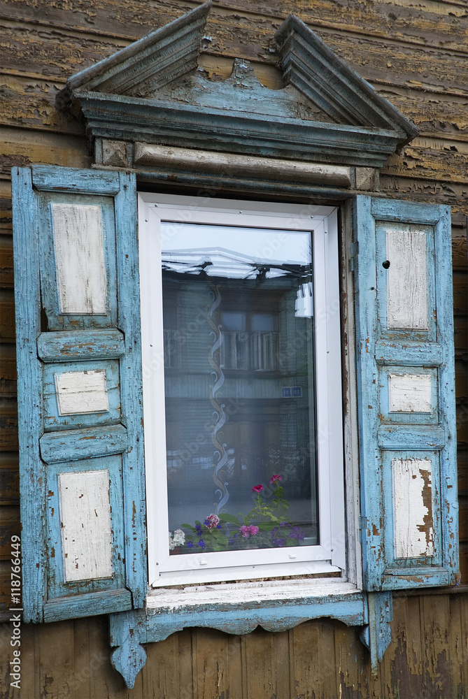 Historical wooden house in Irkutsk, Russian Federation