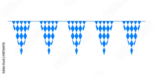 Bavarian bunting festoon from Germany with diamond pattern
