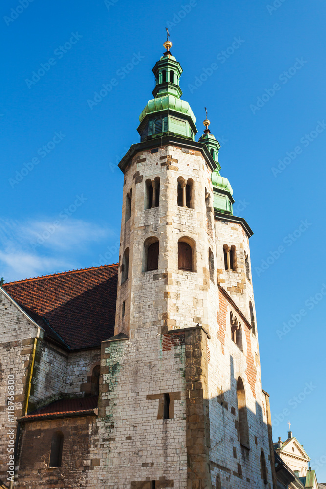St Andrew Church in Krakow in a bright sunny day. Poland. Europe
