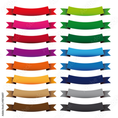 Vector vintage empty ribbon banner set