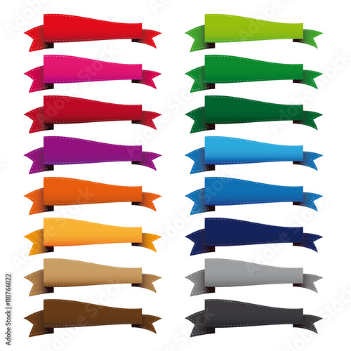 Vector vintage empty ribbon banner set