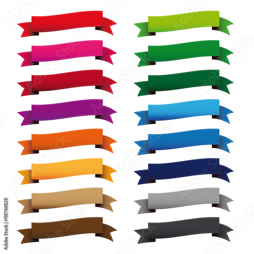 Vector vintage empty ribbon banner set