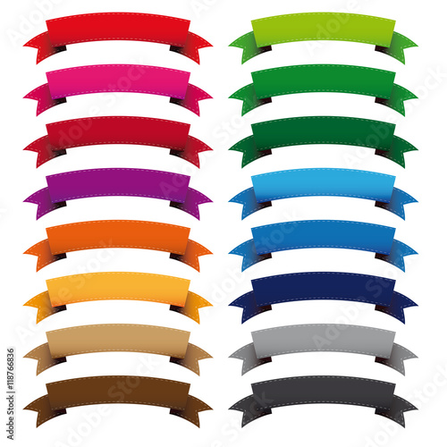 Vector vintage empty ribbon banner set