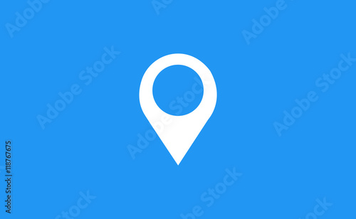 Vector map location marker icon on flat background