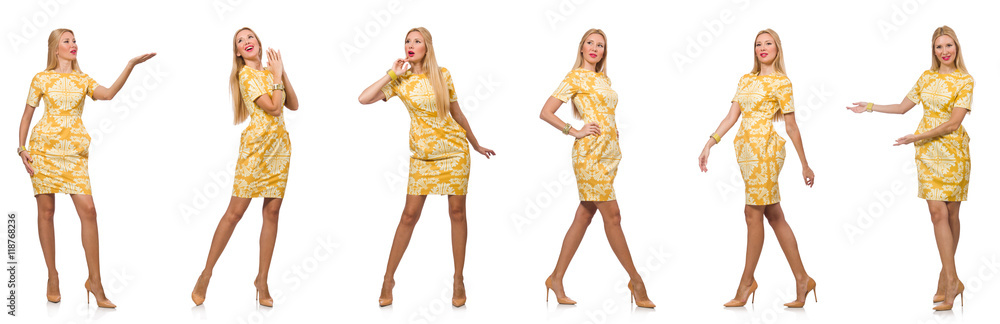 Composite photo of woman in various poses Composite photo of woman in various poses