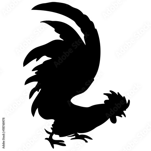 Silhouette of a rooster-vector. Chicken 