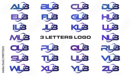 3 letters modern swoosh logo ALB, BLB, CLB, DLB, ELB, FLB, GLB, HLB, ILB, JLB, KLB, LLB, MLB, NLB, OLB, PLB, QLB, RLB, SLB, TLB, ULB, VLB, WLB, XLB, YLB, ZLB