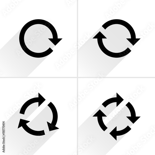 Black arrow loop, refresh, reload, rotation icon