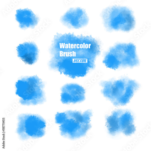 Vector of Blue Watercolor brush for design work