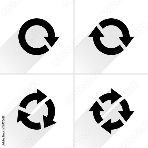 Black arrow loop, refresh, reload, rotation icon