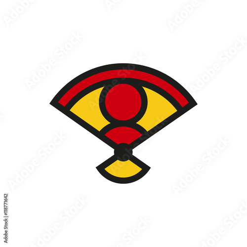 folding fan icon on white background