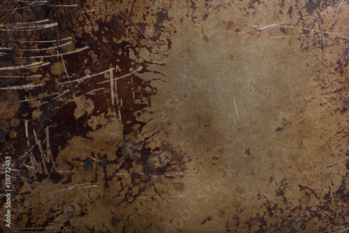 used baking tray as background object, top view, horizontal