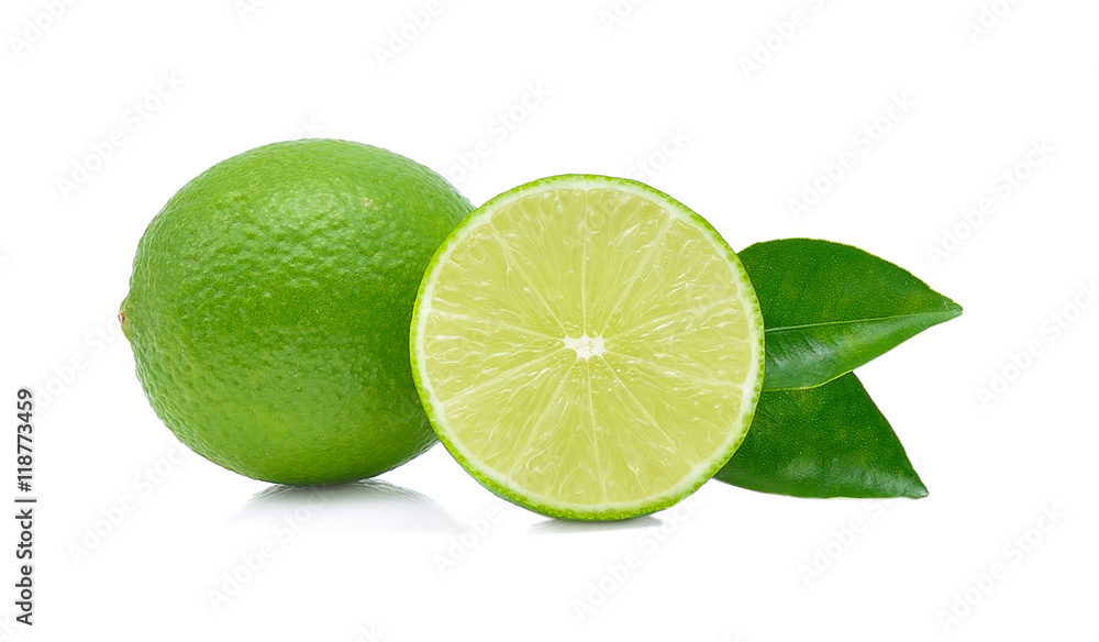 limes isolated on a white background limes isolated on a white background
