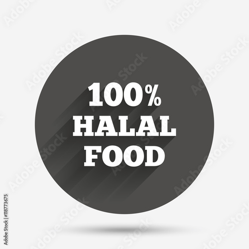 Halal food product sign icon. Natural food.