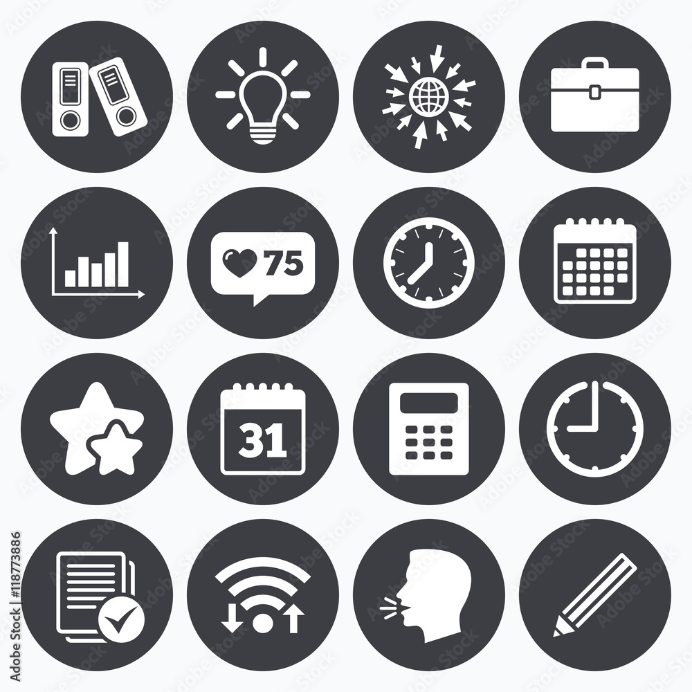 Office, documents and business icons. Office, documents and business icons.