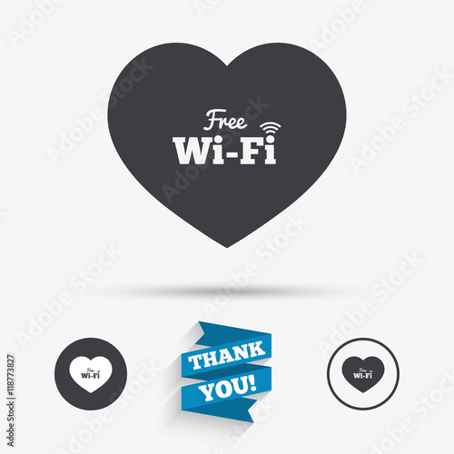 Love Free wifi sign. Wifi symbol.