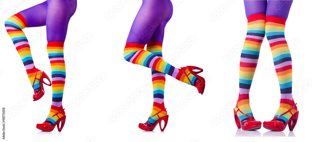 Colourful stockings isolated on white Colourful stockings isolated on white