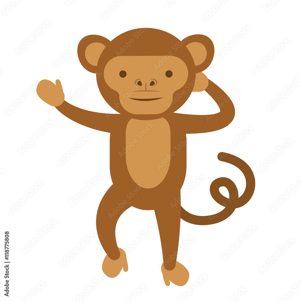 funny monkey isolated icon vector illustration design funny monkey isolated icon vector illustration design