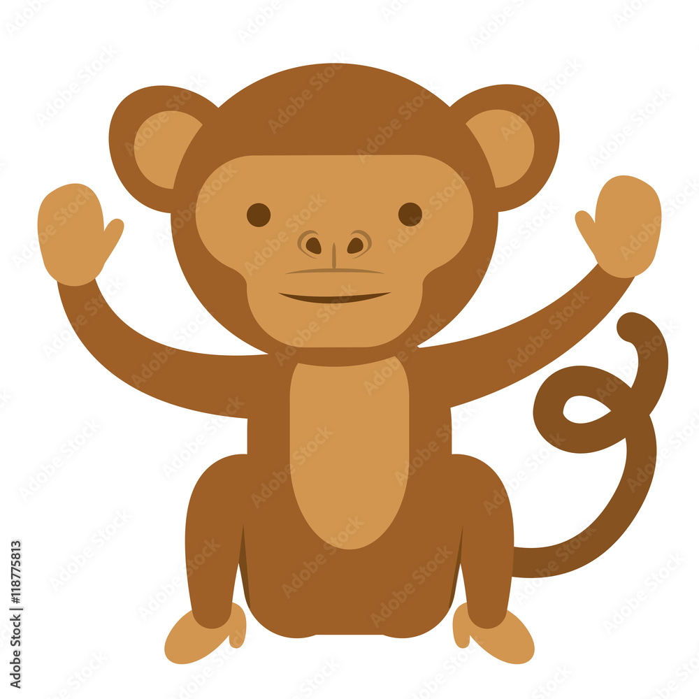 Obraz premium funny monkey isolated icon vector illustration design