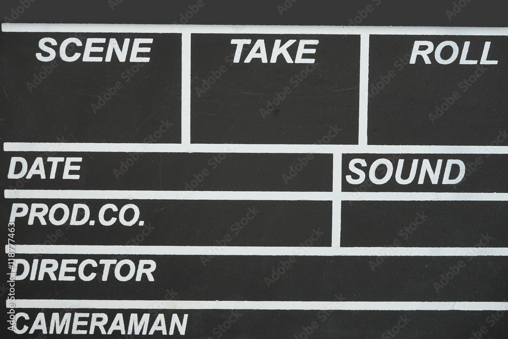 close up of movie clapper close up of movie clapper