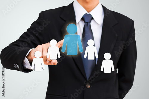 Business man selection employee for human resource.