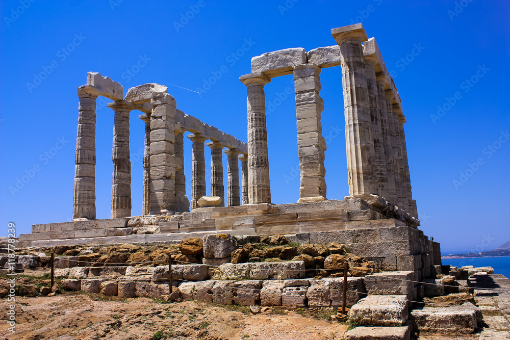 The temple of Poseidon at Sounio cape, Greece