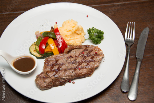 Sirloin steak and Grill vegetables