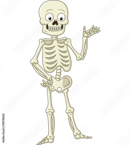 Funny skeleton presenting 
