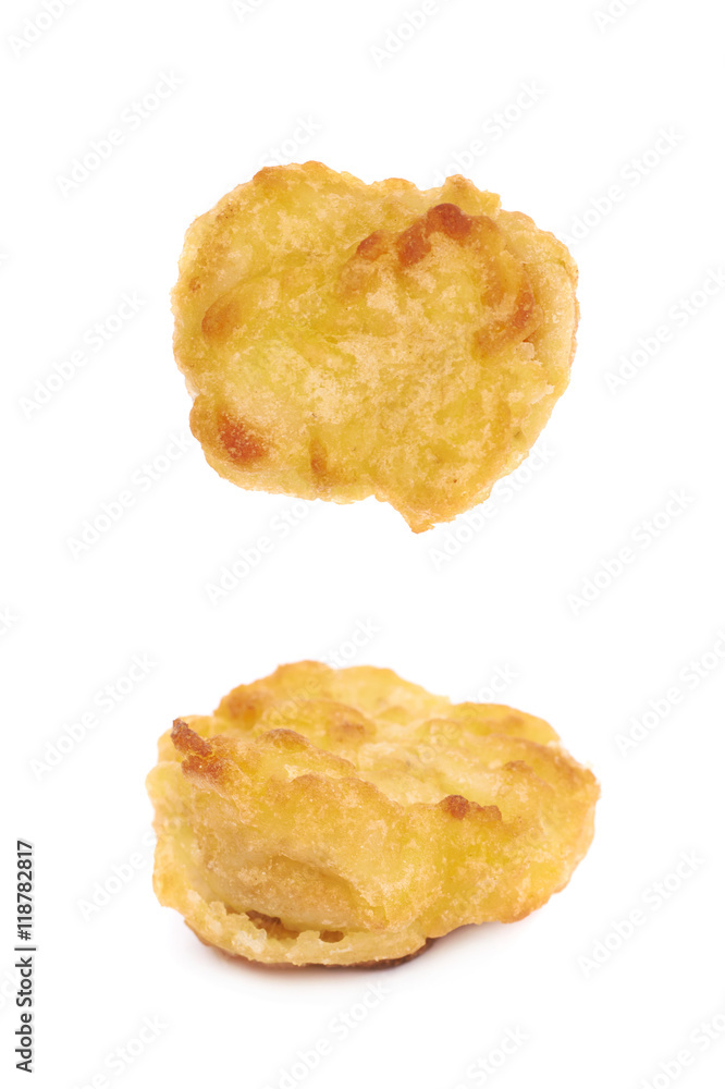 Breaded chicken nugget composition isolated Breaded chicken nugget composition isolated