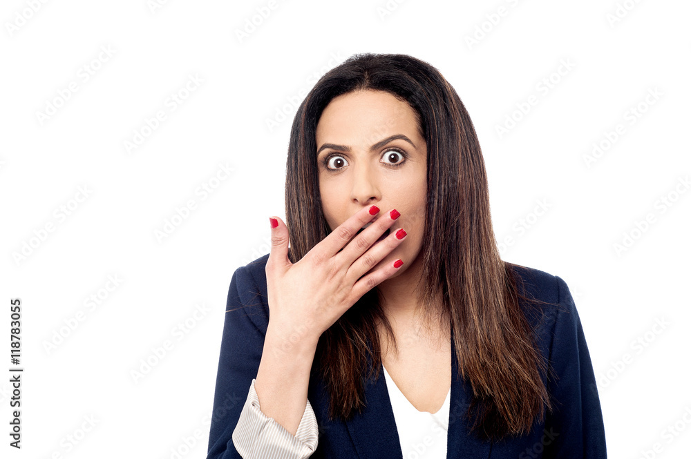 Young business woman shocked Young business woman shocked