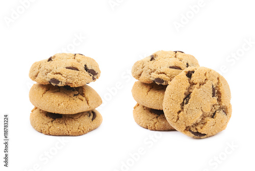 Chocolate chip cookie isolated