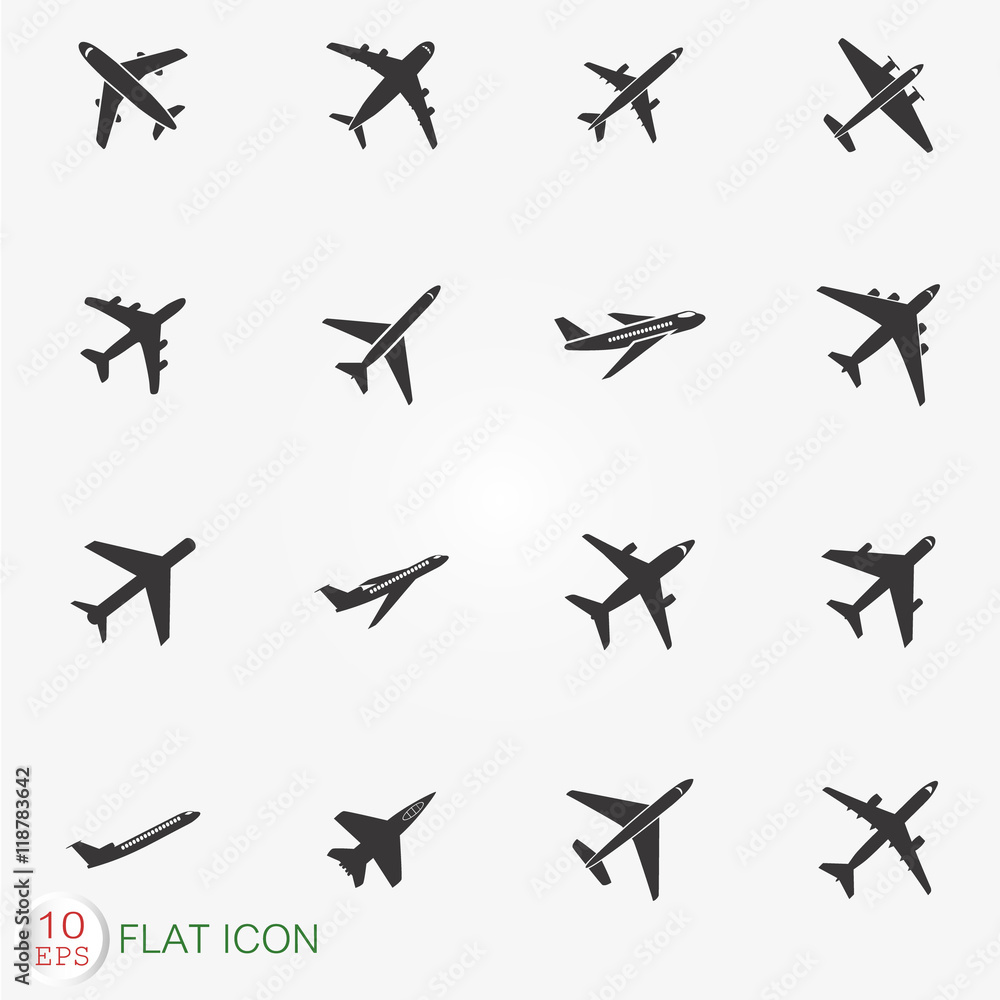 Fototapeta Air plane icon set