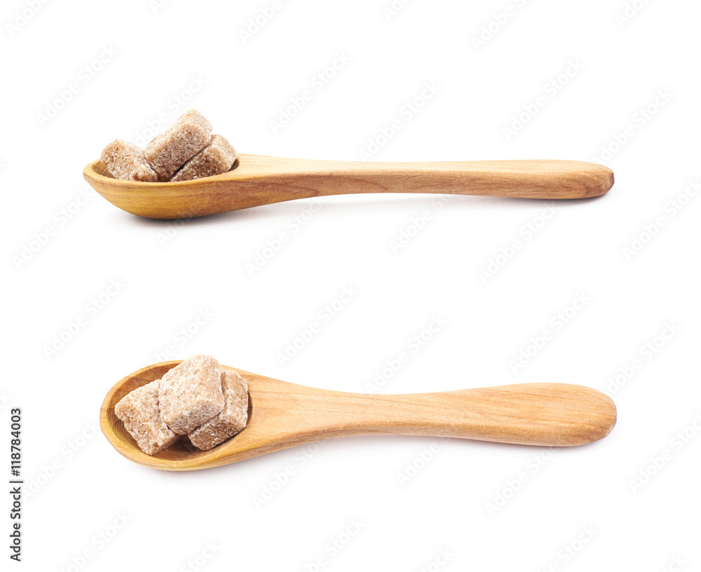 Sugar cubes in spoon isolated Sugar cubes in spoon isolated