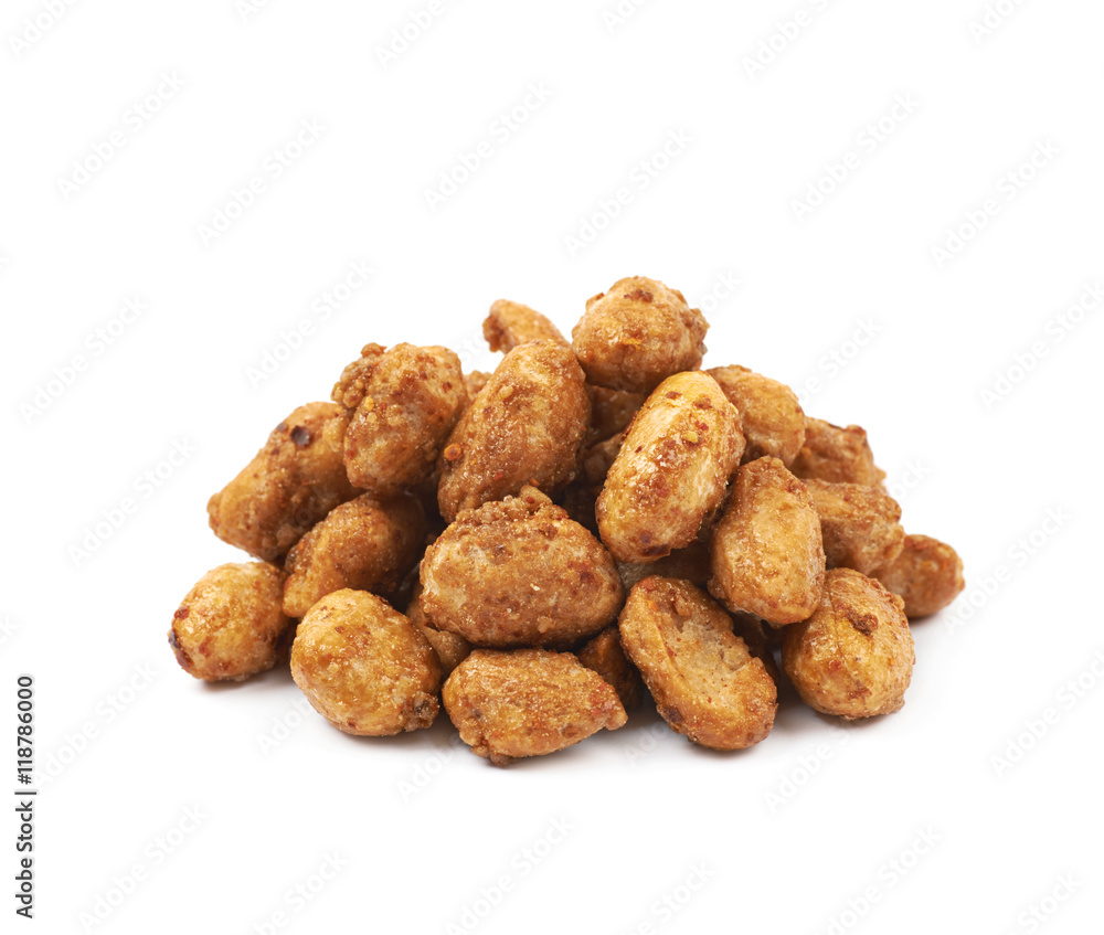 Pile of sugar coated peanuts isolated Pile of sugar coated peanuts isolated