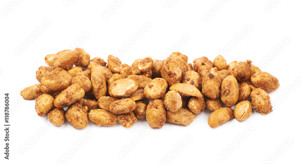 Pile of sugar coated peanuts isolated Pile of sugar coated peanuts isolated