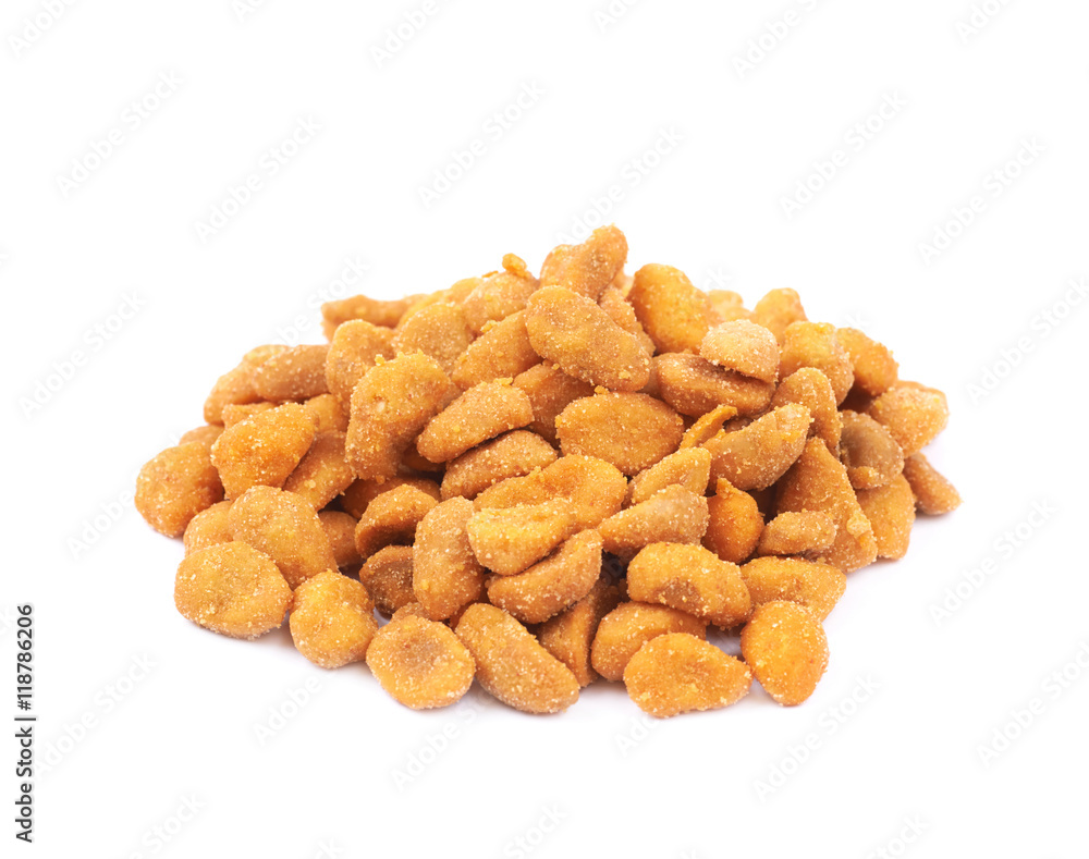 Pile of breaded peanuts isolated Pile of breaded peanuts isolated