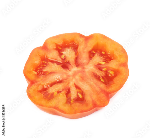 Ripe red beef tomato isolated