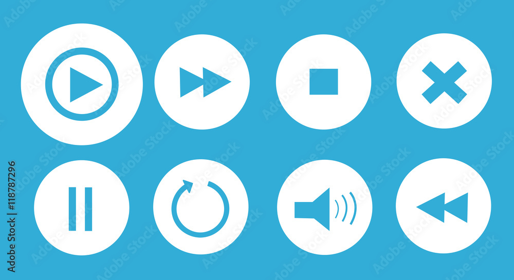 media player buttons set vector illustration media player buttons set vector illustration