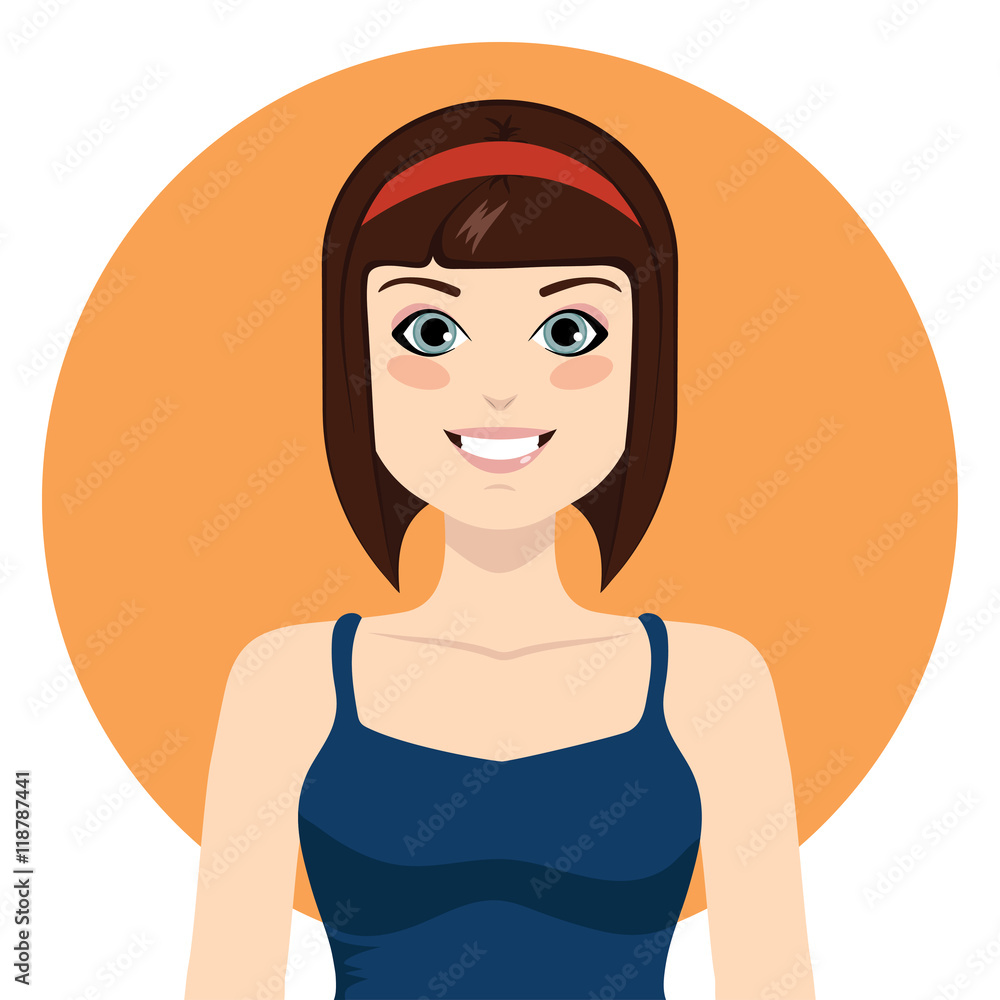 Flat girl illustration isolated on white background Flat girl illustration isolated on white background