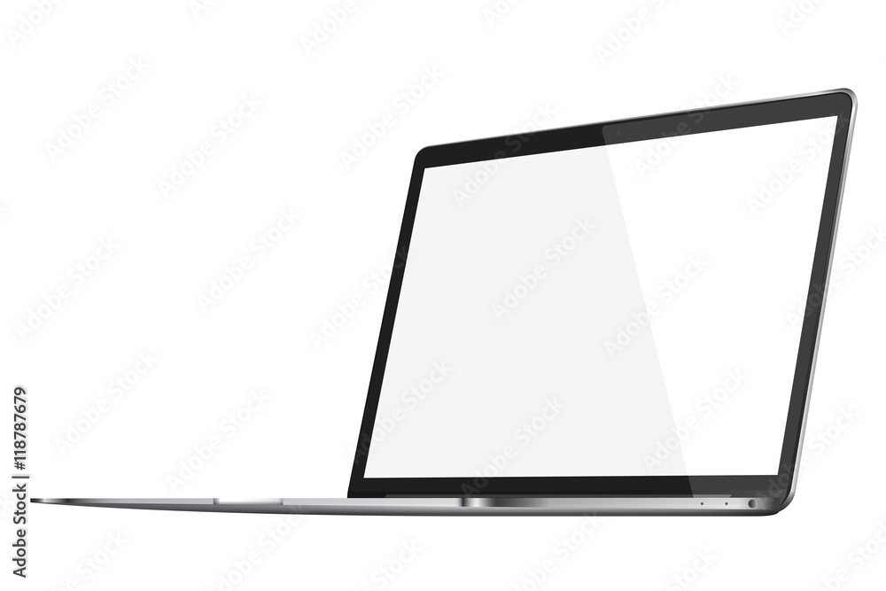 Laptop with blank screen isolated on white background. Laptop with blank screen isolated on white background.