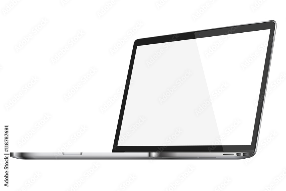 Laptop with blank screen isolated on white background. Laptop with blank screen isolated on white background.